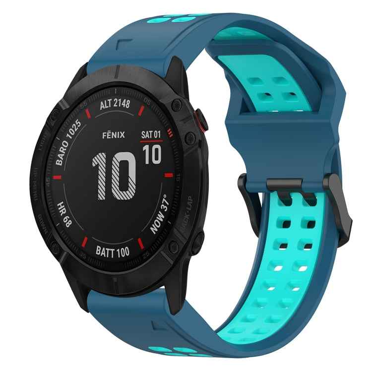 Two Color Reverse Buckle 26mm Silicone Watch Band, For Garmin Fenix 5X Plus, For Garmin Fenix 6X, For Garmin D2 Delta PX