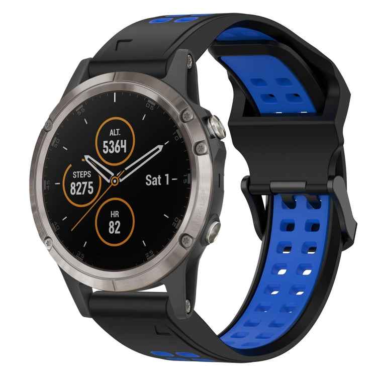 Two Color Reverse Buckle 26mm Silicone Watch Band, For Garmin Fenix 5X Plus, For Garmin Fenix 6X, For Garmin D2 Delta PX