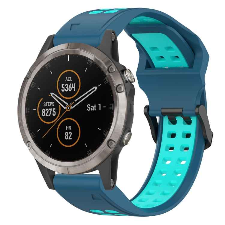 Two Color Reverse Buckle 26mm Silicone Watch Band, For Garmin Fenix 5X Plus, For Garmin Fenix 6X, For Garmin D2 Delta PX