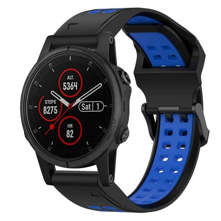 Two Color Reverse Buckle 20mm Silicone Watch Band, For Garmin Fenix 5S, For Garmin Fenix 5S Plus, For Garmin Fenix 6S