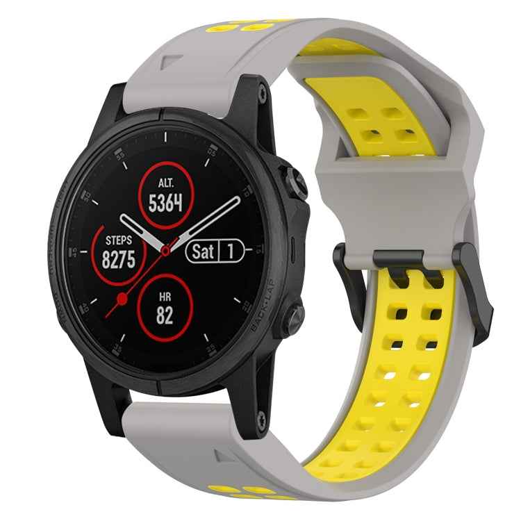 Two Color Reverse Buckle 20mm Silicone Watch Band, For Garmin Fenix 5S, For Garmin Fenix 5S Plus, For Garmin Fenix 6S