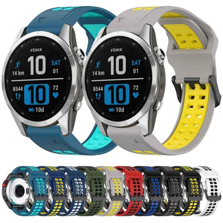 Two Color Reverse Buckle 20mm Silicone Watch Band, For Garmin Fenix 5S, For Garmin Fenix 5S Plus, For Garmin Fenix 6S