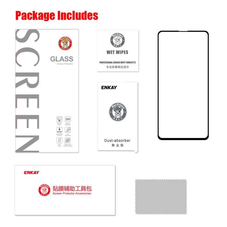 For Xiaomi Poco F5 Pro / Redmi K60 / K60 Pro 2pcs ENKAY Hat-Prince Full Glue 0.26mm 9H 2.5D Tempered Glass Full Film