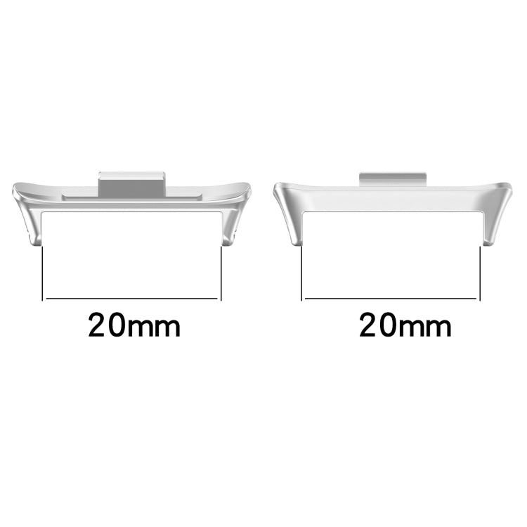 1 Pair 20mm Stainless Steel Metal Watch Band Connector