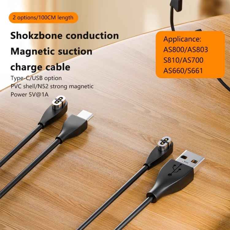 For Shokz Bone Conduction Bluetooth Earphone Magnetic Charging Cable For AS800/AS803/S810/AS700/AS660/S661