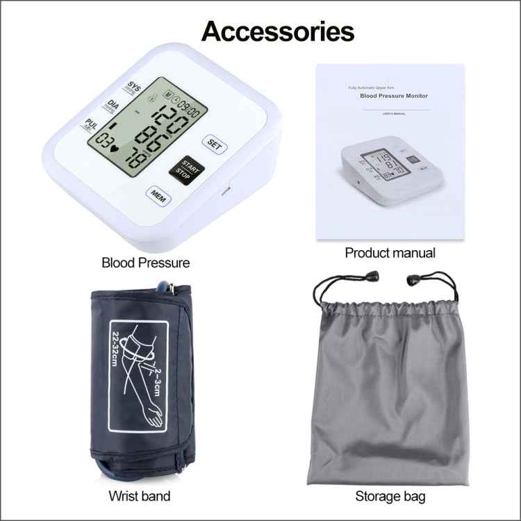 RZ205 Blood Pressures Automatic Digital Upper Arm Heart Beat Rate Pulse Monitor Meter Tonometer Medical Equipment Sphygmomanometer