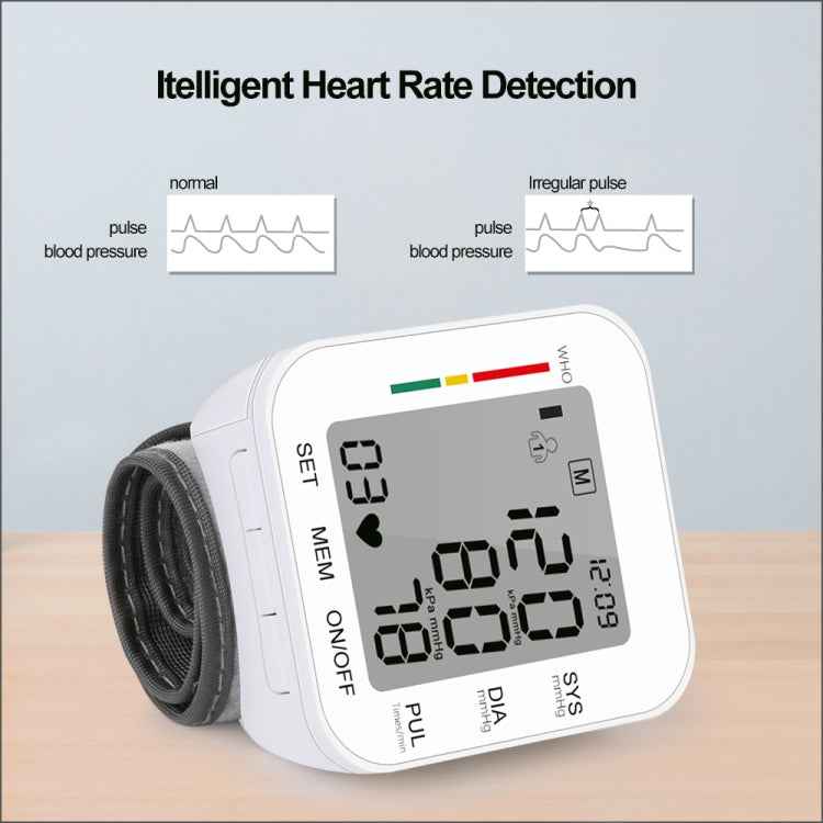 RZ204 Automatic Digital Wrist Cuff Blood Pressure Monitor Heart Beat Light weight LCD Digital Wrist Watch With Voice