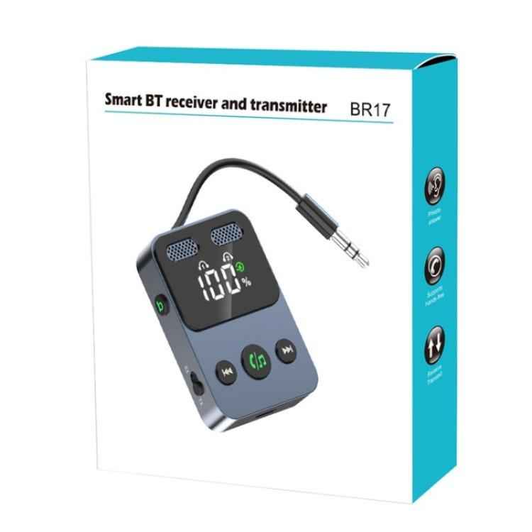 BR17 Bass Boost 2 In 1 Digital Display Bluetooth-Compatible Receiver Transmitter Audio Adapter