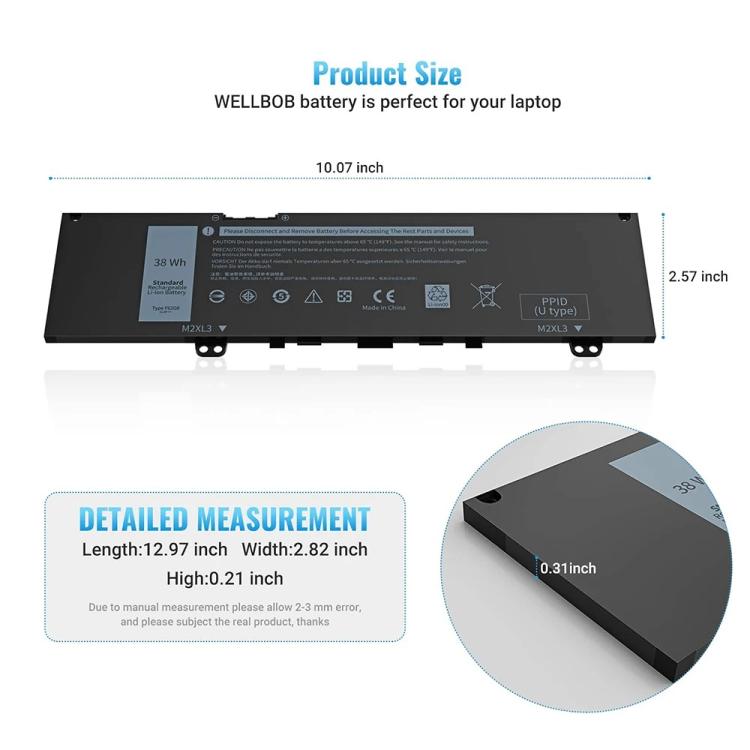 Laptop Battery For Dell Inspiron 5370 13-7370 7380 7373 P87G F62G0