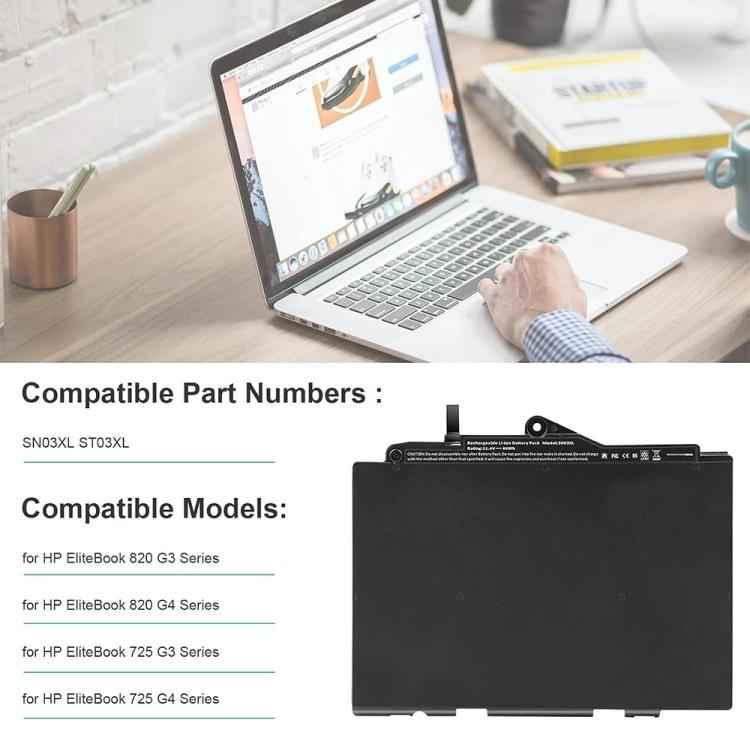 SN03XL ST03XL Battery for HP EliteBook 820 G3 G4 725 G3 G4 HSTNN-DB6V