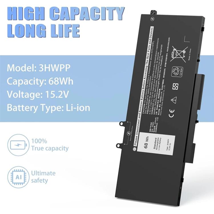 Laptop Battery for Dell Latitude 5401 5410 5411 5501 5510 5511 Precision 3541 3551
