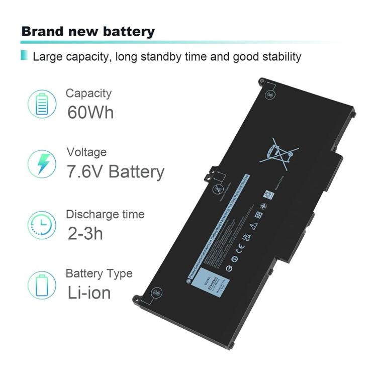7600mAh Laptop Battery For Dell Latitude 5300 5310 7300 7400, MXV9V