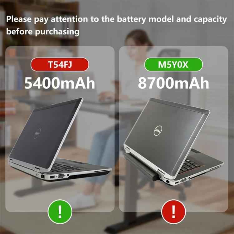 4400mAh Laptop Battery For Dell E5420 E6430 E6420 E6520 E6530, T54FJ