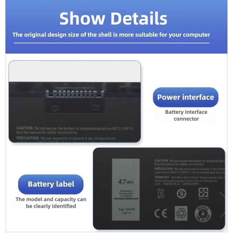 7100mAh Laptop Battery Replacement Laptop Battery For Dell Latitude 7440 7450 E7440, 3RNFD