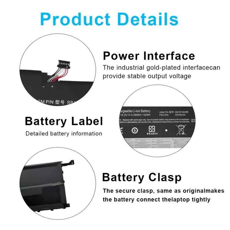 3400mAh Laptop Battery Replacement For Lenovo ThinkPad X1 Carbon 4th Generation (2016), 00HW028