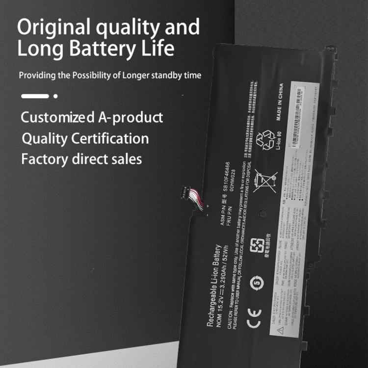 3400mAh Laptop Battery Replacement For Lenovo ThinkPad X1 Carbon 4th Generation (2016), 00HW028