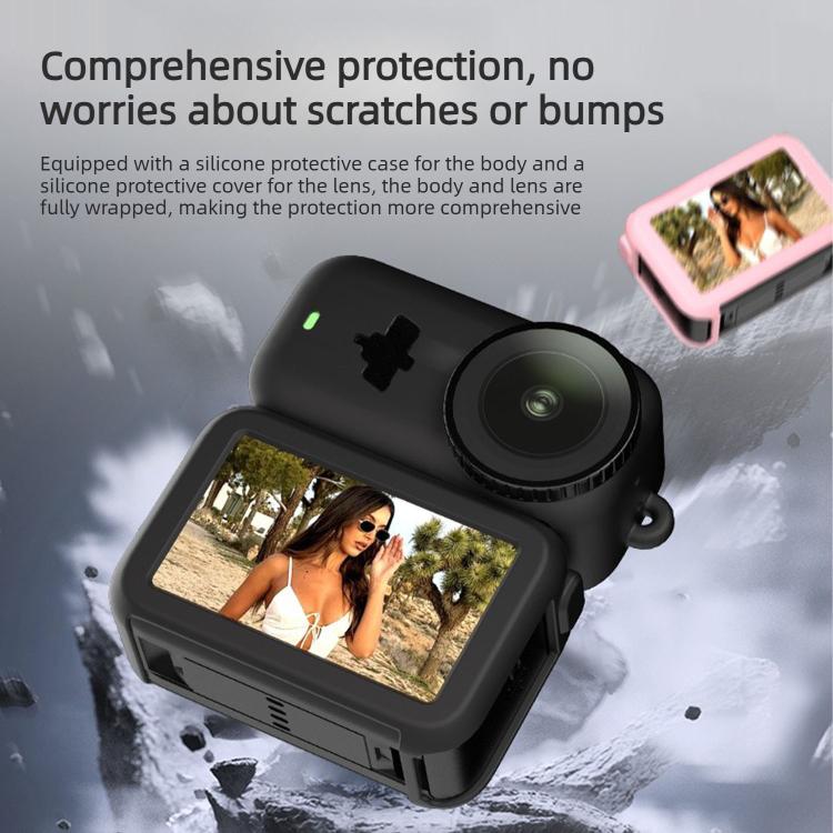 Transmission Module & Lens & Body 3 in 1 Silicone Shockproof Protective Cover with Lanyard, For DJI Osmo Nano