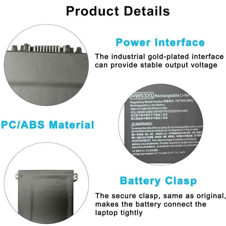 3600mAh Laptop Batteries For HP 15-EG0010TX, HW03XL