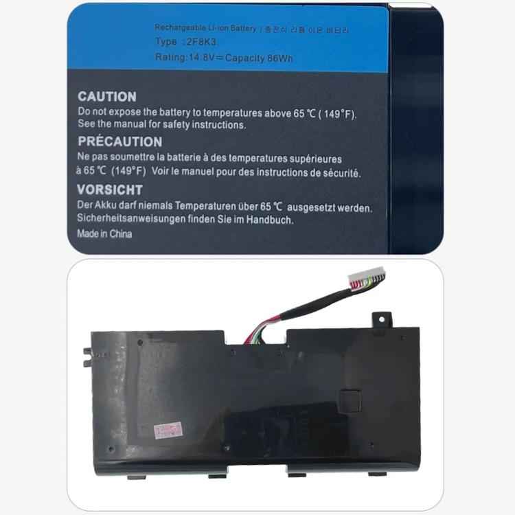 5500mAh Laptop Battery For Dell Alienware 17 / Alienware 18, 2F8K3