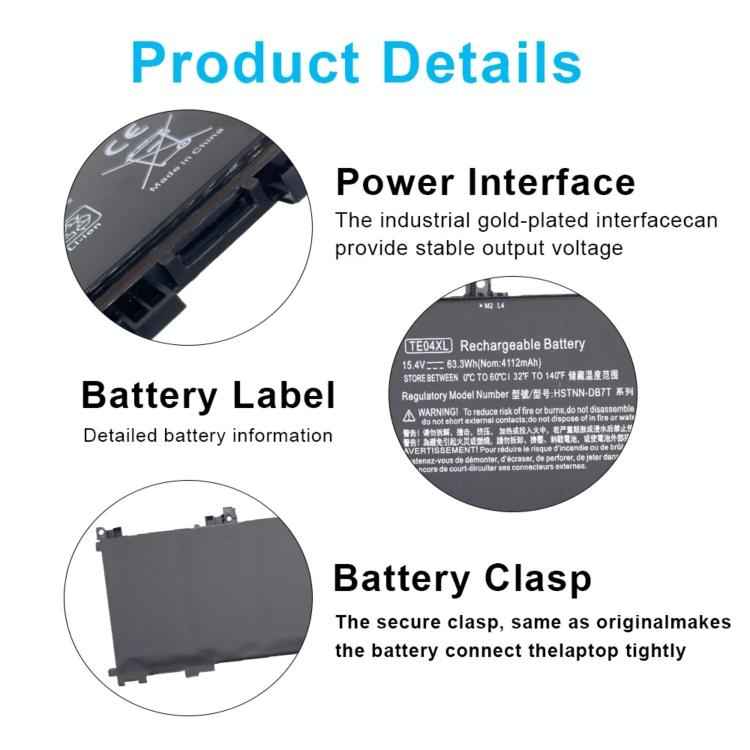 4112mAh Laptop Batteries For HP OMEN 15-AX200 15- AX218TX 15-AX210TX 15-AX235NF 15-AX202N, TE04XL