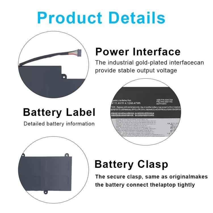 4120mAh Laptop Battery For Lenovo ThinkPad E450 E450C E455 E460, 45N1754-E450