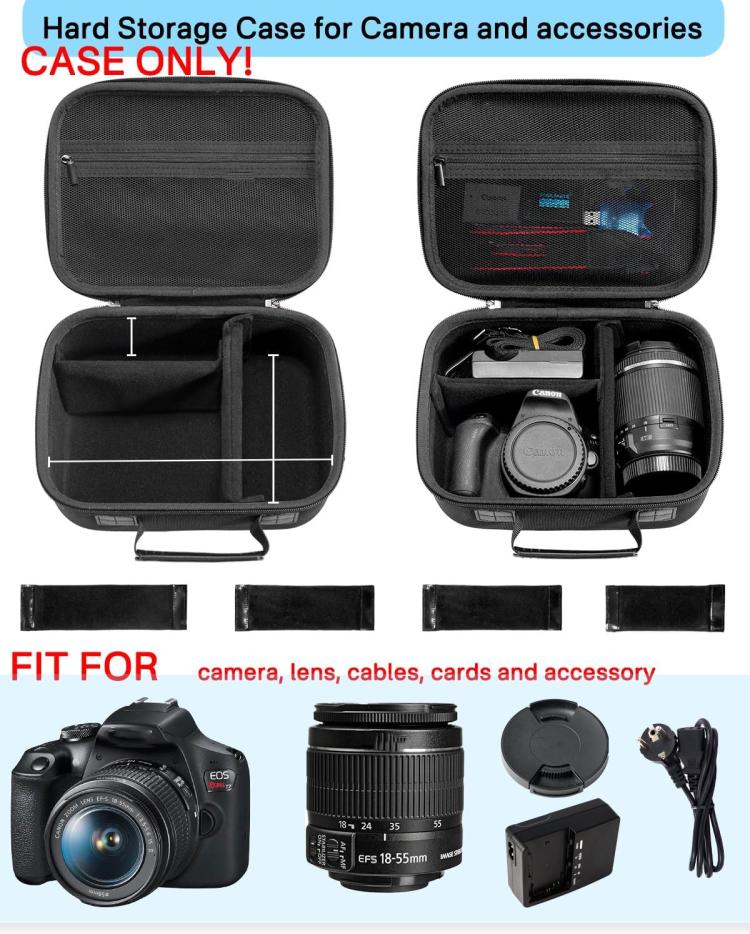Travel Carrying Storage Protective Bag for Canon EOS Rebel T7 / R50 / R6 Mark II/ R100 / R50 V /T6 / R8 / R10 / R5 Mark II / RP / R7 / 5D Mark IV / SL3 / T100 DSLR SLR Camera