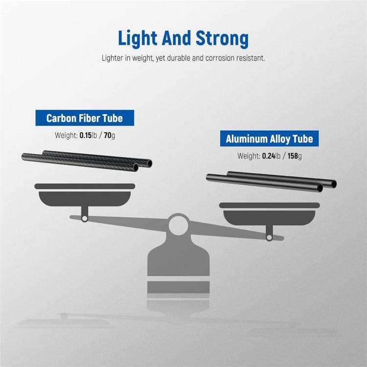 KE-36 For DJI RS3 / RS4 Gimbal Stabilizer 1 / 4 inch Screw Mount 35cm Carbon Fiber Extension Rod