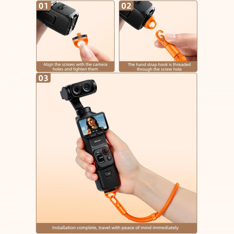 Anti-Loss Self-Locking Adjustable Camera Wrist Lanyard, For Insta360 Luna Ultra
