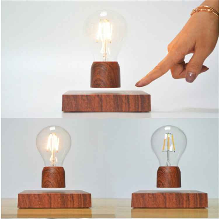 Retro magnetic floating bulb wood color substrate LED home decoration lamp