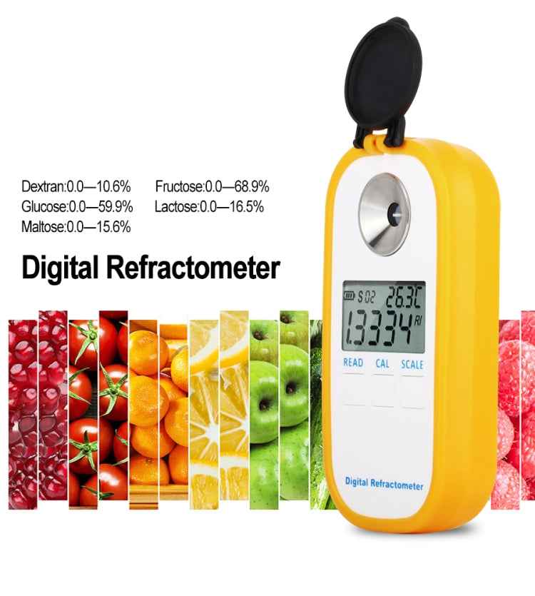 DR103 Digital Refractometer LCD Display Brxi Fruit Juice Sugar Meter Refractometer For Dextran Fructose Glucose Lactose Maltose