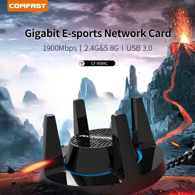 Comfast CF-958AC High Power PA Wifi Adapter 1900Mbps Gigabit E-Sports Network Card 2.4Ghz+5.8Ghz USB 3.0 PC Lan Dongle Receiver