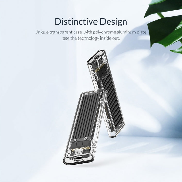 ORICO TCM2F-C3 NGFF M.2 Hard Drive Enclosure,Tool Free Type-C Interface Transparent Hard Disk Box