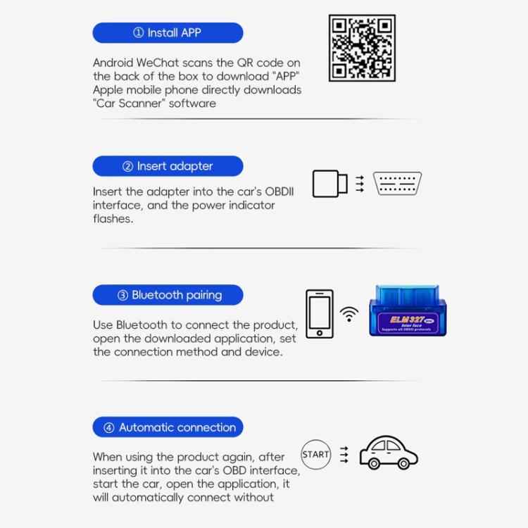 New OBD V2.1 mini ELM327 OBD2 Bluetooth Auto Scanner OBDII 2 Car ELM 327 Tester Diagnostic Tool for Android Windows Symbian