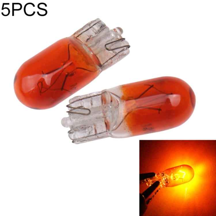 5pcs T10 12v 5w car instrument light reading light, amber, Green, blue