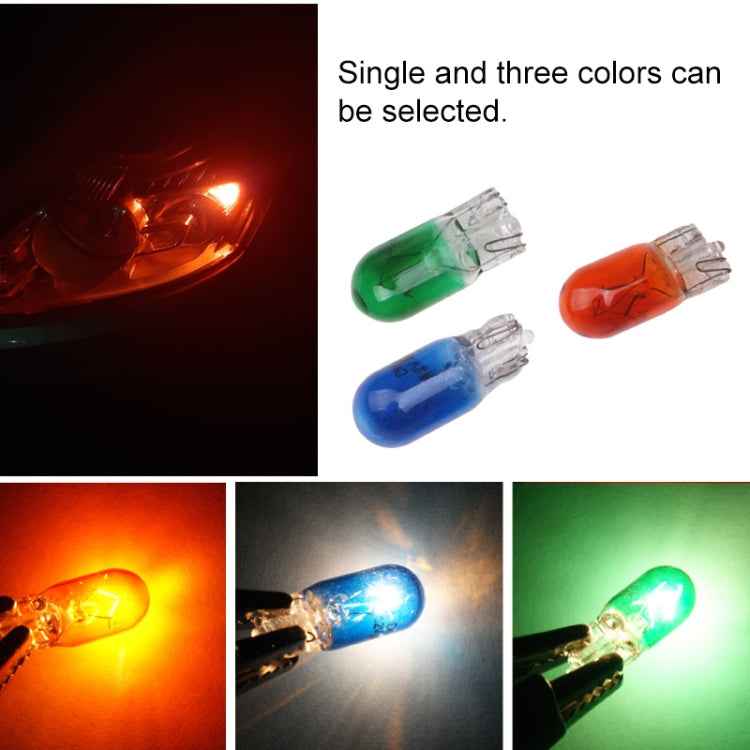 5pcs T10 12v 5w car instrument light reading light, amber, Green, blue