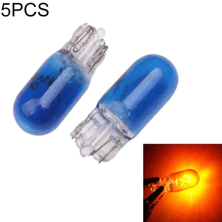 5pcs T10 12v 5w car instrument light reading light, amber, Green, blue