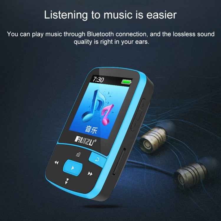 New Arrival Original RUIZU X50 Sport Bluetooth MP3 Player 8gb Clip Mini with Screen Support FM,Recording,E-Book,Clock,Pedometer, 8GB
