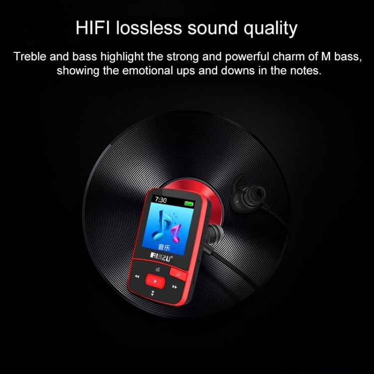 New Arrival Original RUIZU X50 Sport Bluetooth MP3 Player 8gb Clip Mini with Screen Support FM,Recording,E-Book,Clock,Pedometer, 8GB