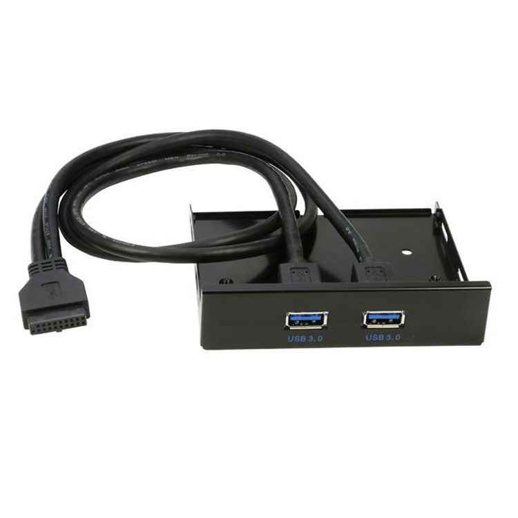 5.25 inch 2 Ports USB3.0 Floppy Bay Front Panel HUB Spilitter with Power Adapter