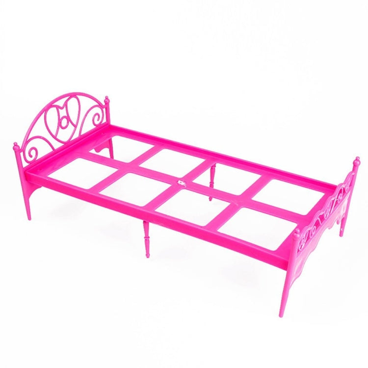 Mini Beautiful Plastic Bed Bedroom Furniture for Dolls Dollhouse Random Color Delivery, Plastic Bed