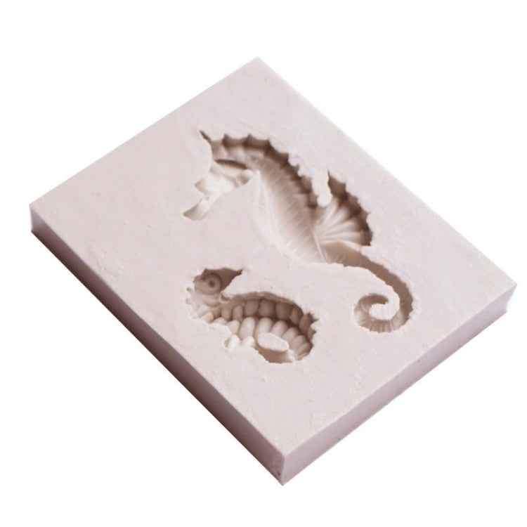 2 PCS Hippocampus DIY Modeling Mold Fondant Silicone Cake Chocolate Mold Baking Tool, Hippocampus Shape(Pink), Hippocampus Shape(Gray)