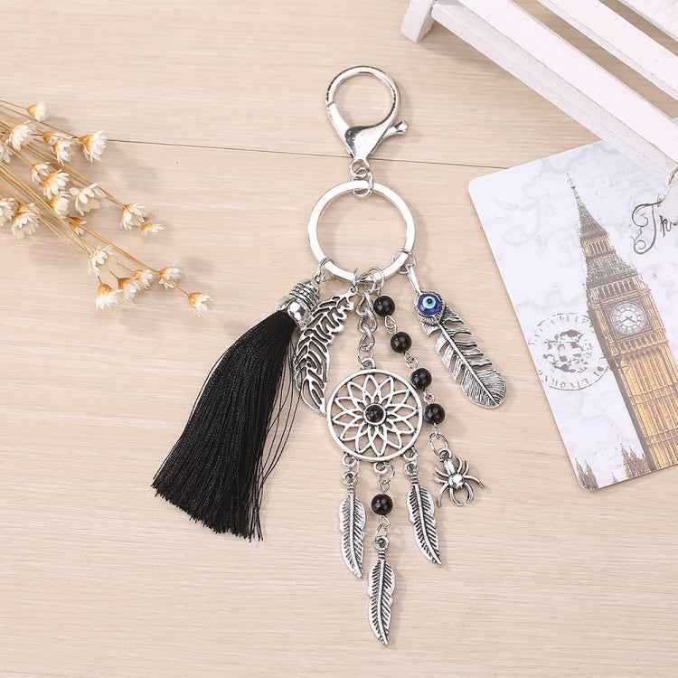 2 PCS Simple Fashion Wool Tassel Dream Catching Keychain
