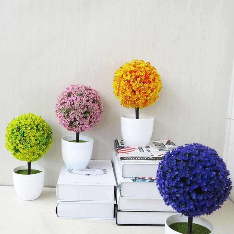 Desktop Simulation Plant Mini Grass Ball Bonsai Decorated Plastic Flower Cherry Blossom Snowball Artificial Flowers