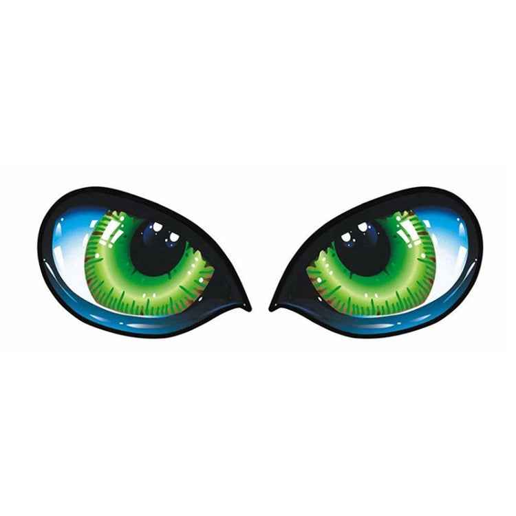 5 Pairs D 601 3D Stereo Reflective Cat Eyes Car Sticker Car Auto Side Fender Eye Stickers Adhesive Creative Rearview Mirror Decal, 12x7.5cm
