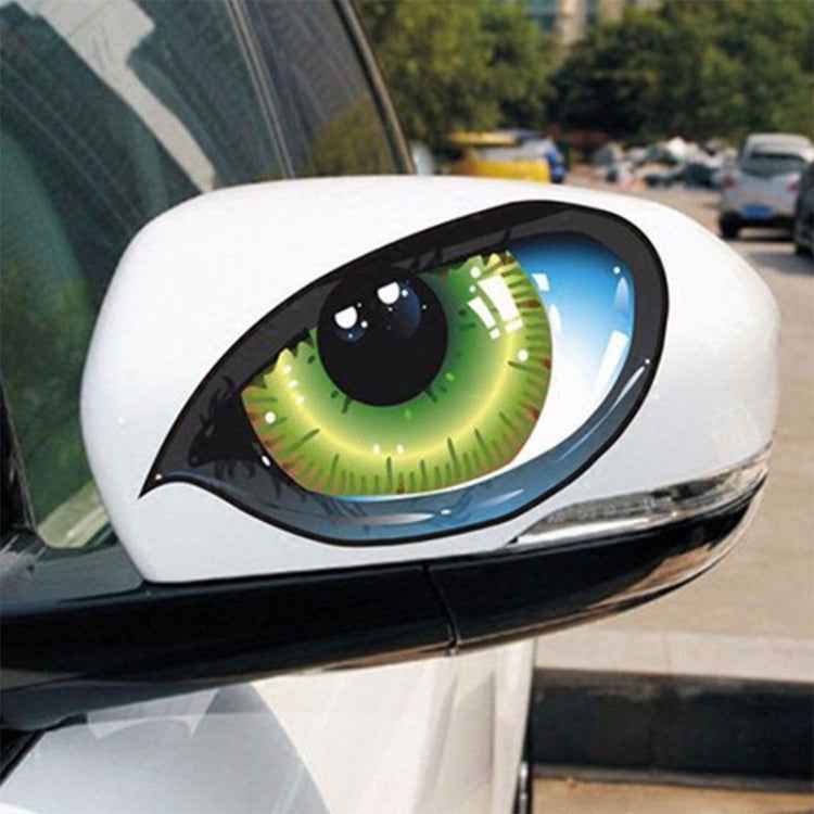 5 Pairs D 601 3D Stereo Reflective Cat Eyes Car Sticker Car Auto Side Fender Eye Stickers Adhesive Creative Rearview Mirror Decal, 12x7.5cm