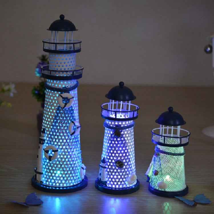 Creative Decorative Wrought Iron Flash Tower LED Night Light, Small 14cm, Medium 19cm, Large 30cm