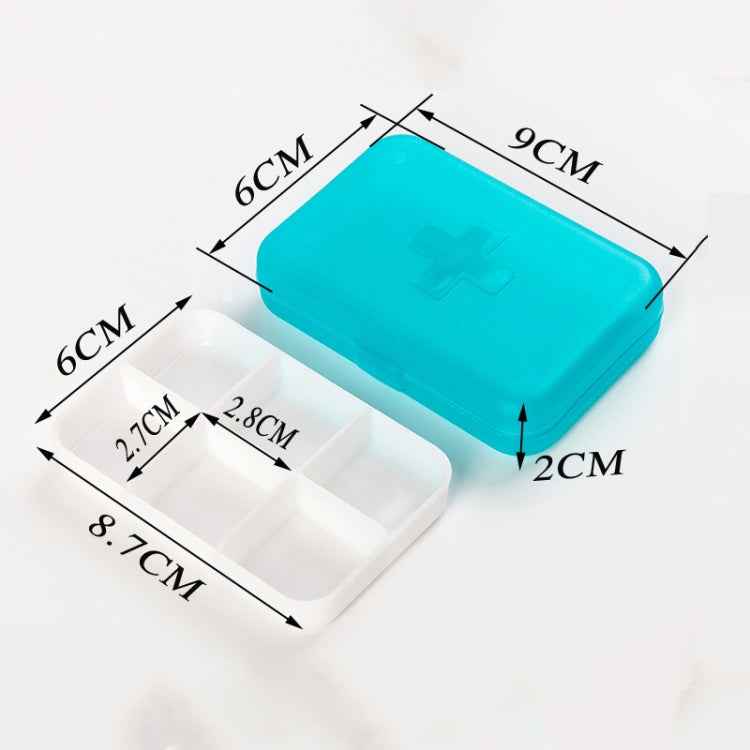 2 PCS Mini 6 Slots Portable Vitamin Medical Organizer