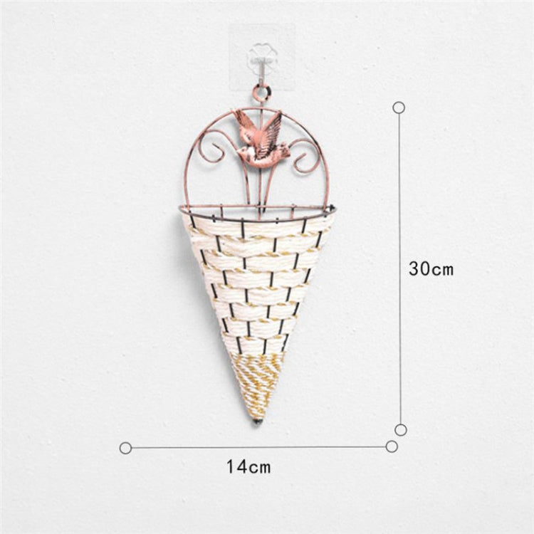 Wall Wicker Hanging Rttan Vase Basket Farm Decoration, Random Color Delivery, Hanging Rttan Vase