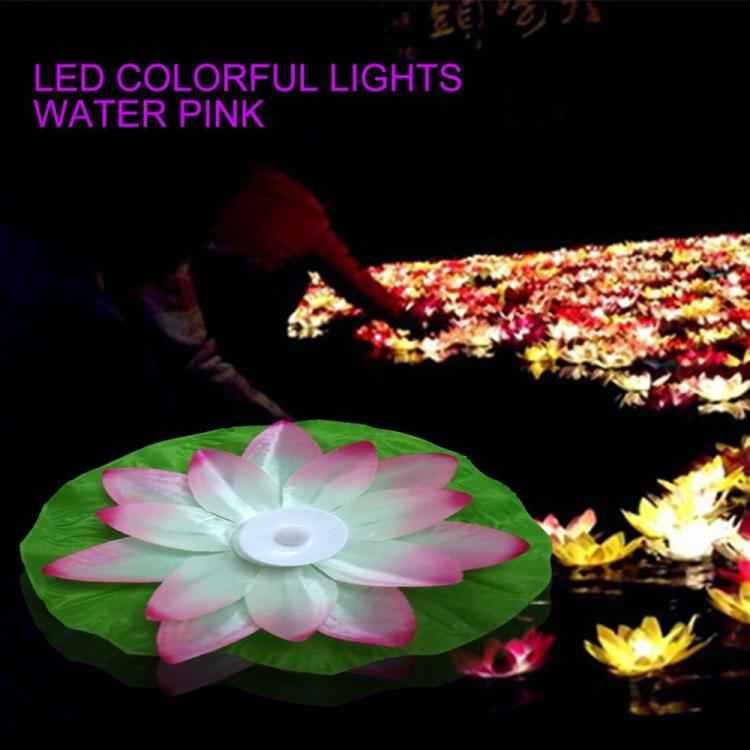 3 Color LED Flood Light Artificial Lotus Floating Flower Shape Lamps For Outdoor Swimming Pool Wishing Party