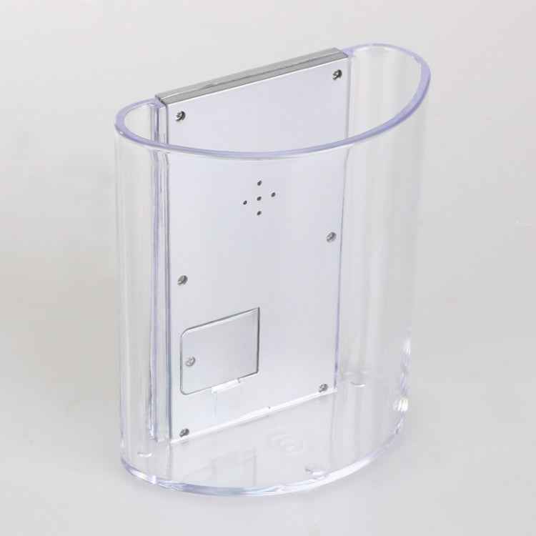 Transparent Desk Clock Pencil Holder Removable Desktop Table Digital Clock